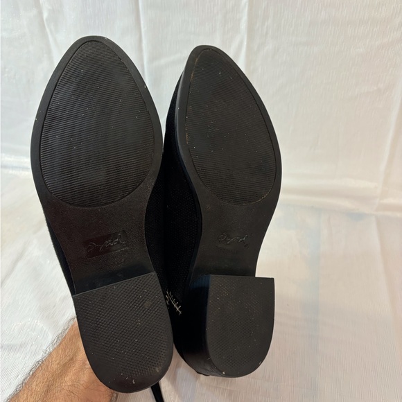 QUPID Women’s Black Fabric Booties SZ 7/7.5 Sliver White Stitching Back Zippers - Picture 9 of 10